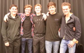 The Subs from Christs College (L to R) Max Toth, Humphrey Bullen, Jono Stewart, Zac Matson and Matias Biraben-Clough