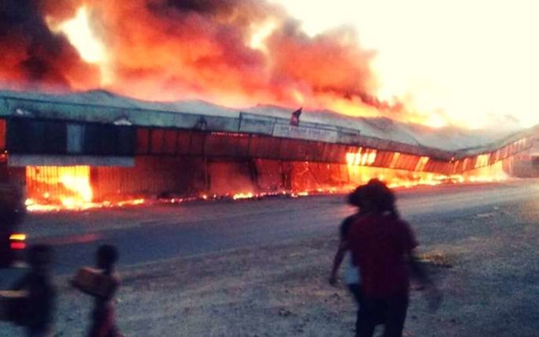 The fire at the supermarket in Lorengau town killed 10 people, police said.