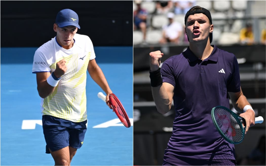 The ASB Classic finalists Sebastian Baez and Jakub Mensik