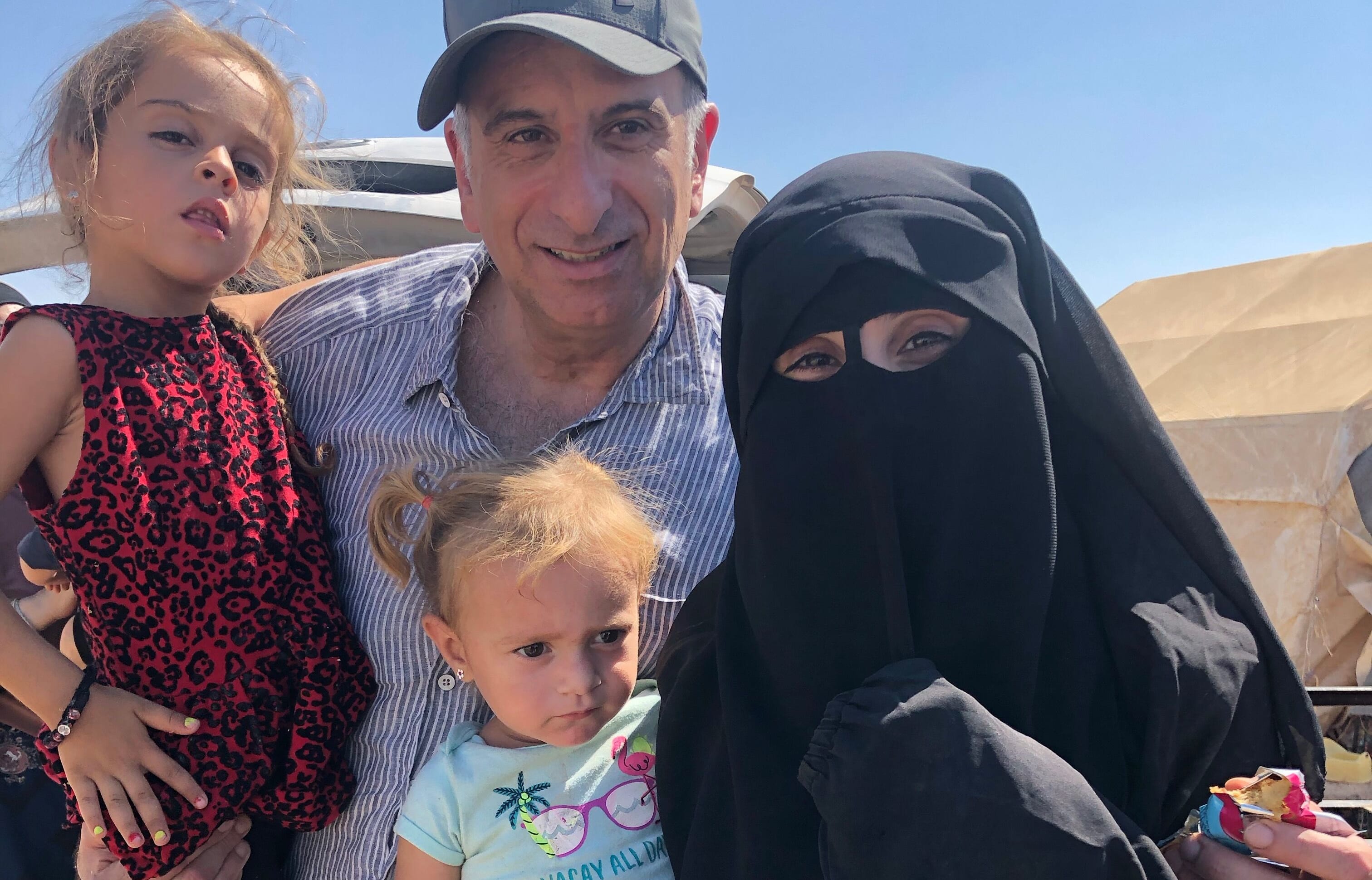 Kamalle Dabboussy with his daughter and grandchildren in Syria