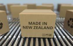 Stock image of boxes with Made in New Zealand stamped on the side.