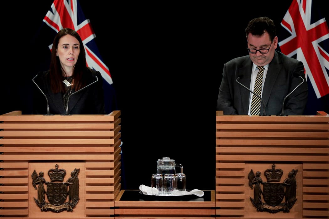 Prime Minister Jacinda Ardern and Finance Minister Grant Robertson speaking to media at Parliament 27 May 2019.