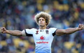 Eloni Vunakece during the Rugby League World Cup victory against the Kiwis