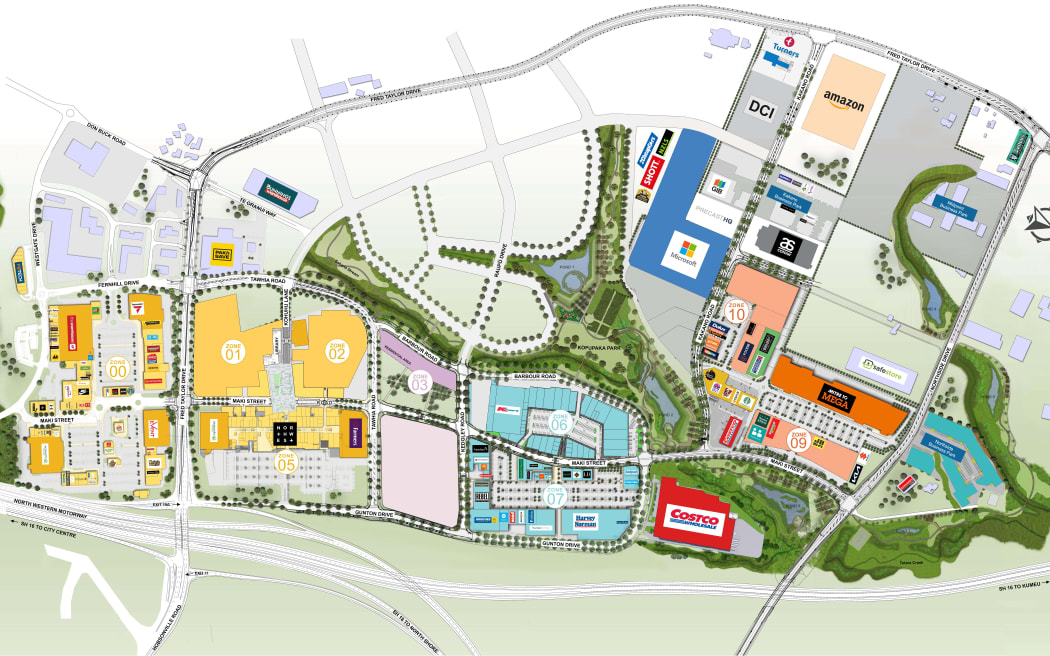 Map showing Westgate including where the new Kmart is to be built off Maki St in the Auckland area.
Map supplied by Campbell Barbour, GM of NZ Retail Property Group which owns Westgate, tele 027 475 5188