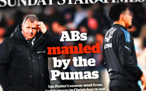 The Sunday Star Times front page reports that latest All Blacks' defeat.
