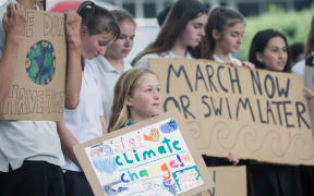 Amelia Foote-Webb, 9, Malfroy School. 
Student strike for climate change. 15 March 2019 Daily Post photograph by Stephen Parker