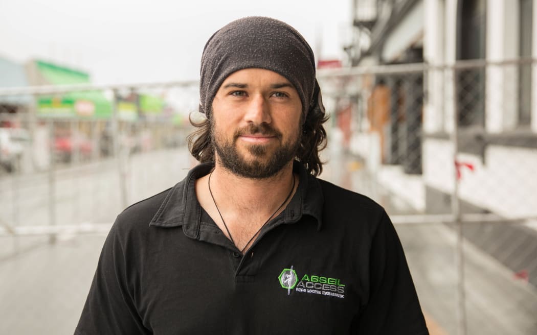 Abseil Access Project Manager Alex Wilmshurst who is currently working on slips in Kaikōura.