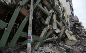 Houses in Portoviejo demolished in the 7.8 magnitude quake.