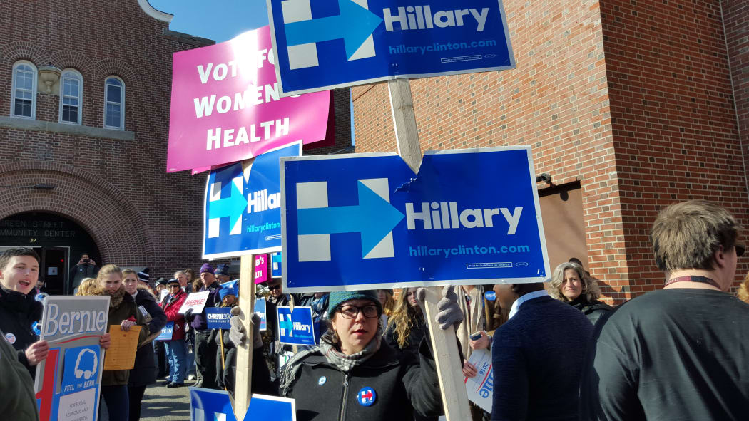 Hillary Clinton supporters in Concord, New Hampshire.