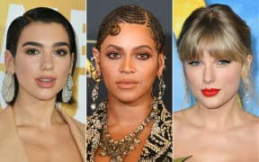 File pictures of, from left, Dua Lipa, Beyonce and Taylor Swift.