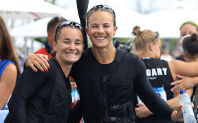 Lisa Carrington and Alicia Hoskin of New Zealand win gold in the women’s Kayak Double 500m Paris 2024