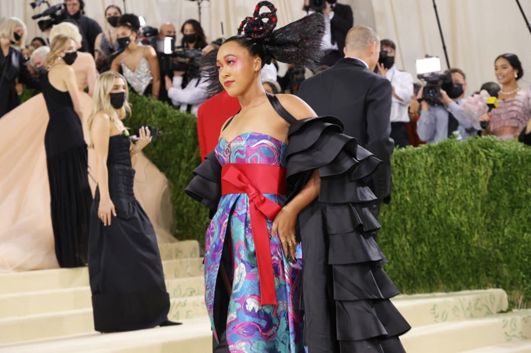 NEW YORK, NEW YORK - SEPTEMBER 13: Co-chair Naomi Osaka attends The 2021 Met Gala Celebrating In America: A Lexicon Of Fashion at Metropolitan Museum of Art on September 13, 2021 in New York City.