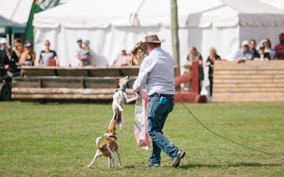 Winners of the Jack Russell race excited by their catch