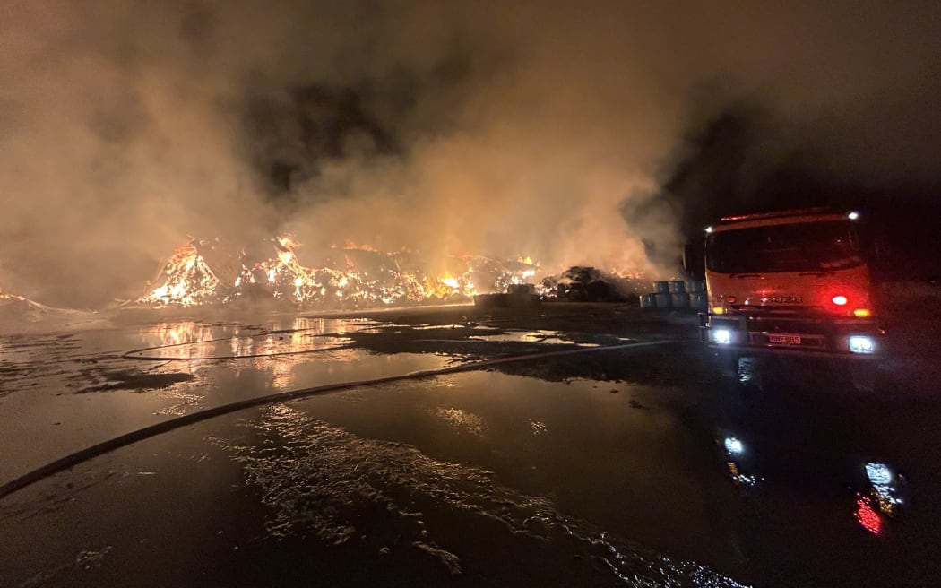 Photos of the overnight blaze at Quigley Contracting in Winslow on 14 May.