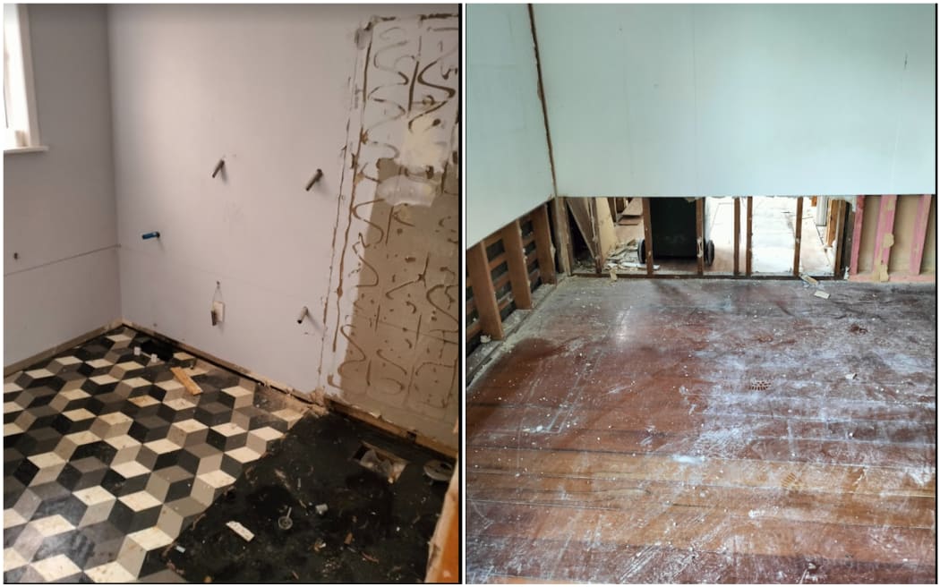 Auckland flood-damaged home interiors
