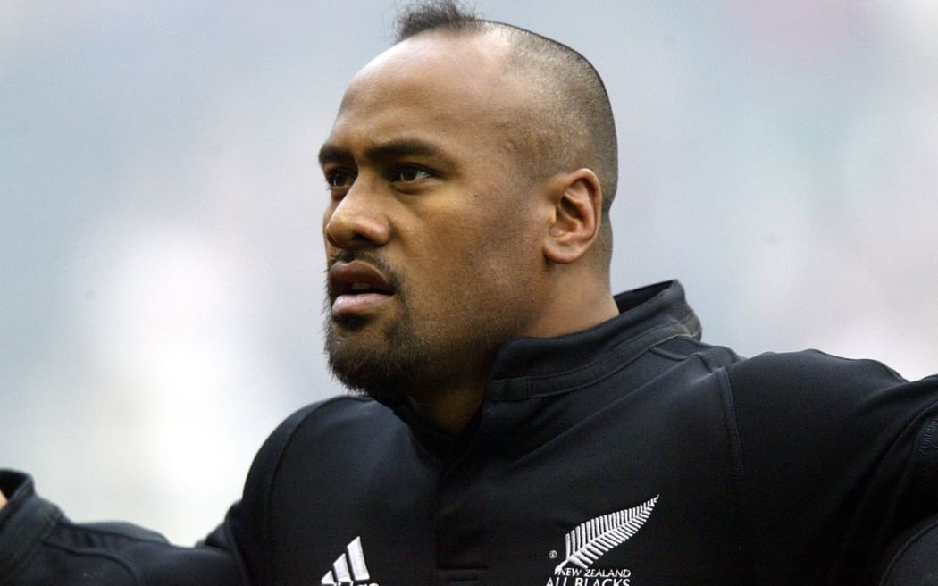 Jonah Lomu at Twickenham, London in 2002, before an All Blacks vs England match.