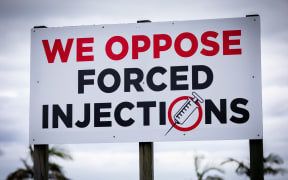 Anti Vaxx mandate sign in Northland