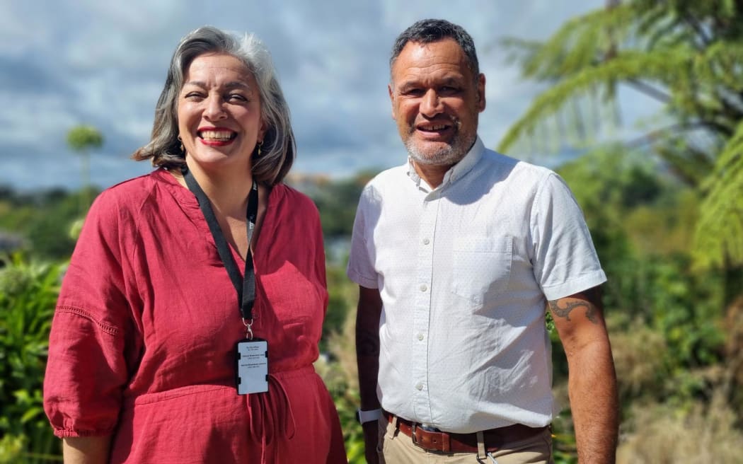 Tui Ora chief executive Alana Ruakere and Womad iwi liaison Wharehoka Wano.