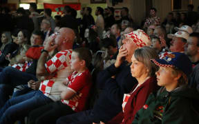 Supporters at the Croatian Cultural Society club, west Auckland.