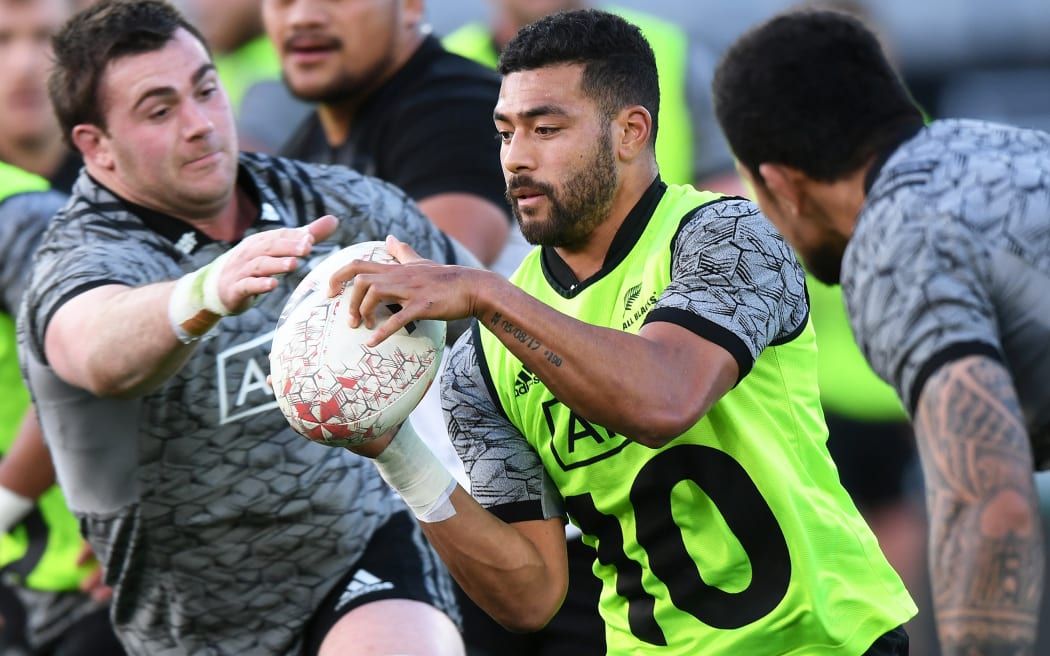 Richie Mo'unga. All Blacks training session at Eden Park.