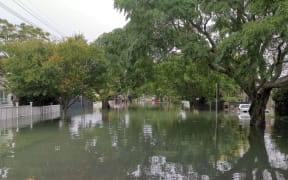 Brewster Avenue in Morningside on Saturday after Auckland's heaviest rainfall
