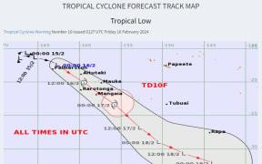 Cook Islands tropical depression track map.