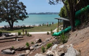 A community-built park at the southern end of Paihia’s main beach features picnic and play areas, a tube slide, barbecues, paths, plantings and a waterfall.