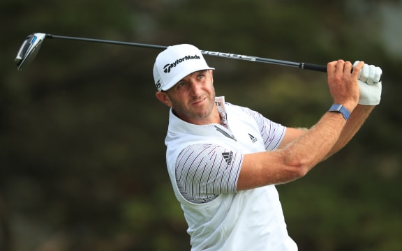 SAN FRANCISCO, CALIFORNIA - AUGUST 07: Dustin Johnson of the United States plays his shot from the 14th tee during the second round of the 2020 PGA Championship at TPC Harding Park on August 07, 2020 in San Francisco, California.   Tom Pennington/Getty Images/AFP