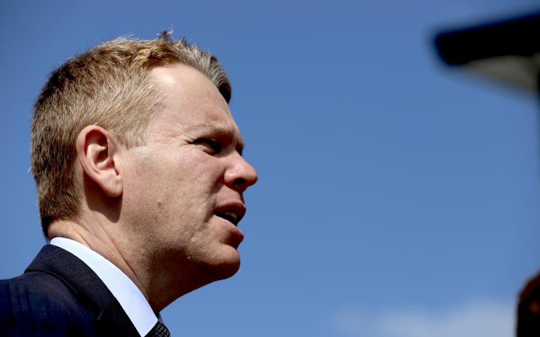 Chris Hipkins speaks to media on 18 September 2023.