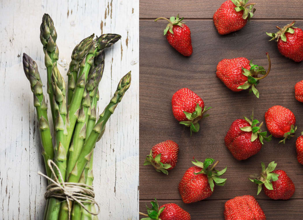 Asparagus and stawberries