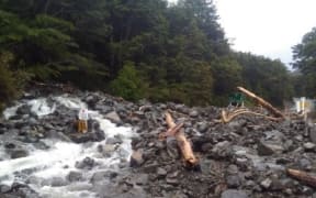 Flood damage at Wardens Creek near Arthur's Pass