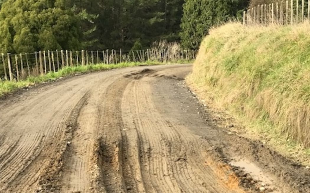Puniwhakau Road logging trucks' damage in 2021
