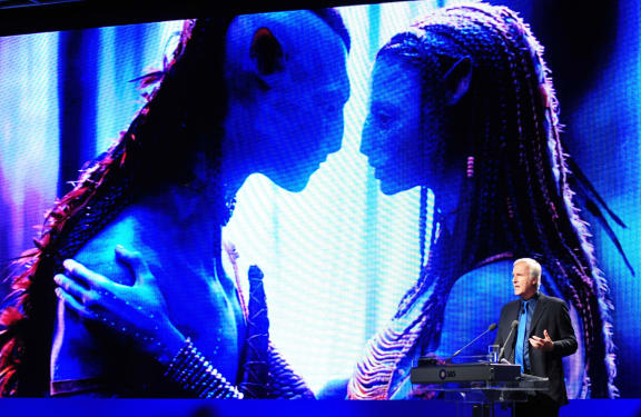 Avatar director James Cameron delivers a speech at a digital forum in Seoul in May.