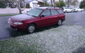 Hail and snow struck Lower Hutt and Wellington this afternoon.