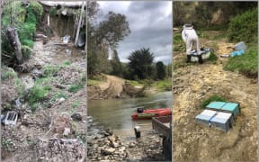 Scenes of devastation at Pauariki Honey following Cyclone Gabrielle.