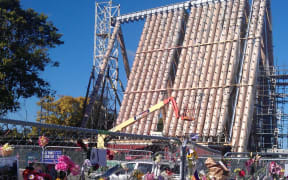 The cardboard cathedral near Latimer Square.