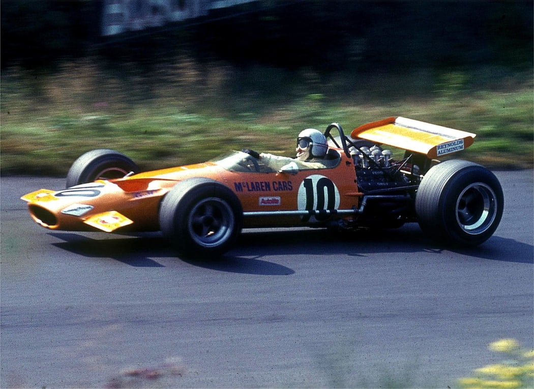 The McLaren M7A driven by Bruce McLaren in 1969.