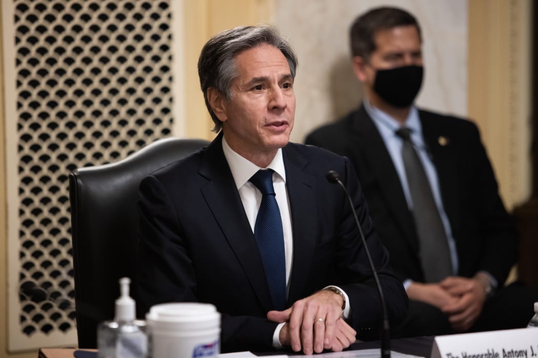Nominee for Secretary of State Antony Blinken testifies at his confirmation hearing before the Senate Foreign Relations Committee on Capitol Hill January 19, 2021.