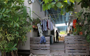 A view of a dwelling at refugee Camp Four on the Pacific island of Nauru.