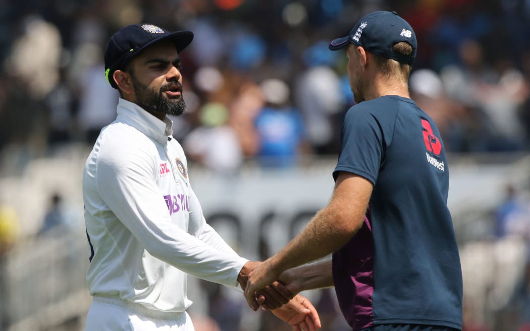 Virat Kohli of India and Joe Root of England second Test, 2021