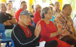 Governor Lolo Moliga and his wife Cynthia Malala Moliga at the Samoa Victim Support Group shelter.