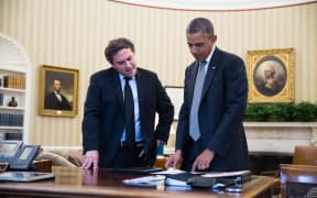 Cody Keenan with Barack Obama