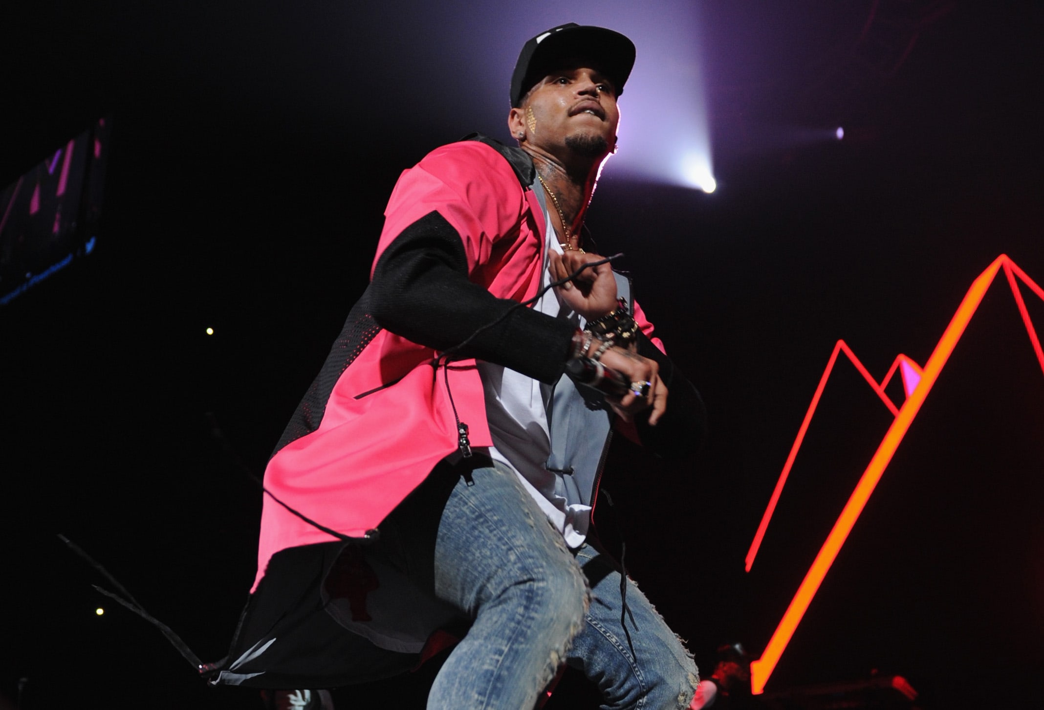 Chris Brown on stage in New York City in October 2014.