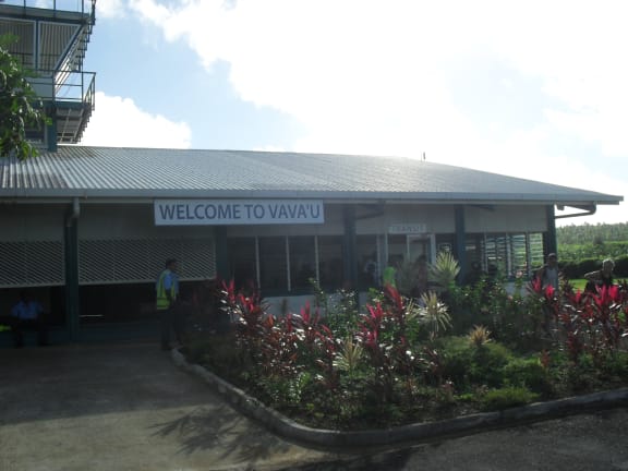 Sign at Vava'u airport in Tonga