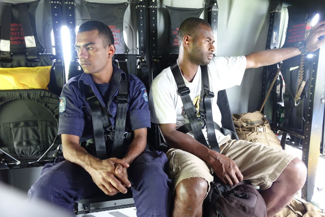 Livia Rasomai and Setoki Qalubau are accompanying the aid and will show the villagers how to put up the tents