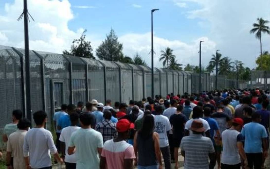 Protesting refugees on Manus Island.