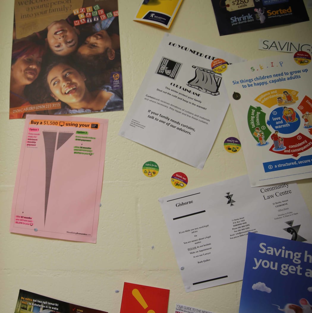 A wall of advice at Gisborne Budget Advice