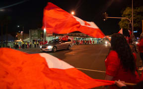 Tonga fans celebrate in Otahuhu