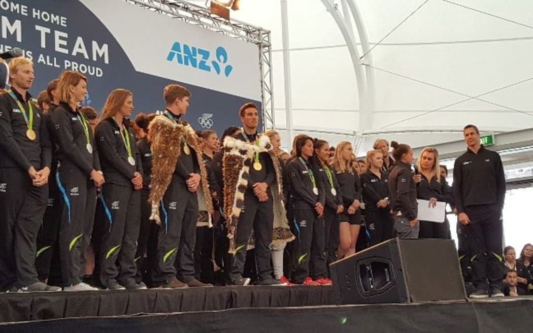 The NZ Olympic team at the Cloud in Auckland.
