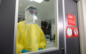 Middlemore Hospital's clinical head of infectious diseases, Stephen McBride, dressed in personal protection gear.